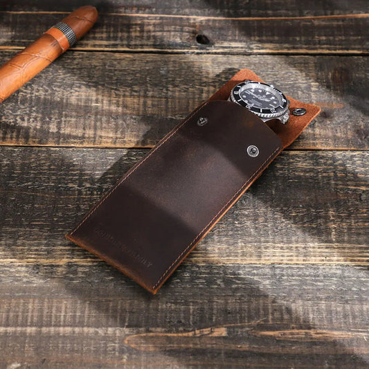 Pochette de montre en cuir – Pochette de protection portable