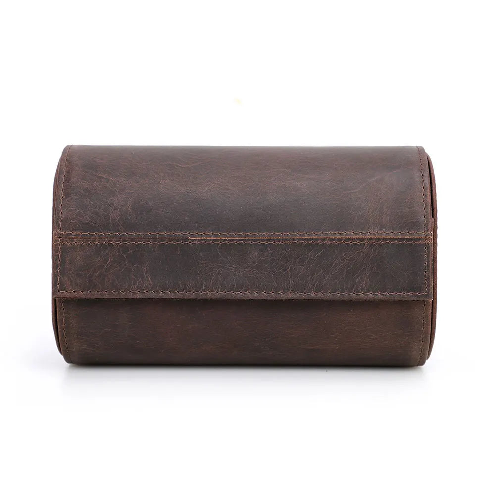 Étui à montres en cuir personnalisable avec boutons métalliques