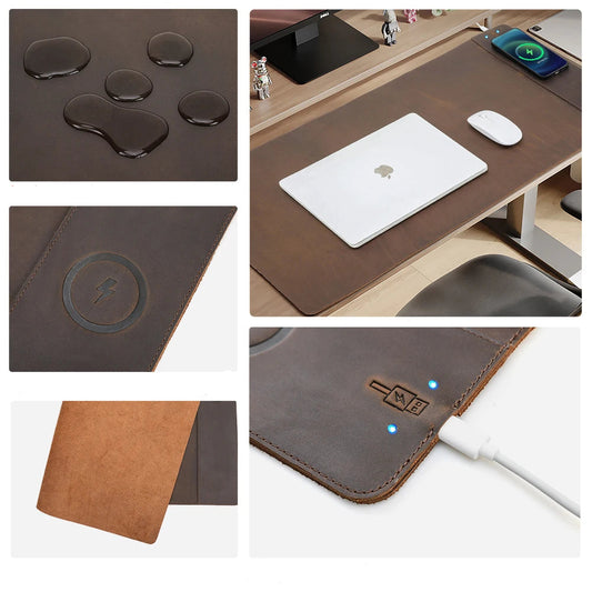 Tapis de bureau en cuir personnalisable