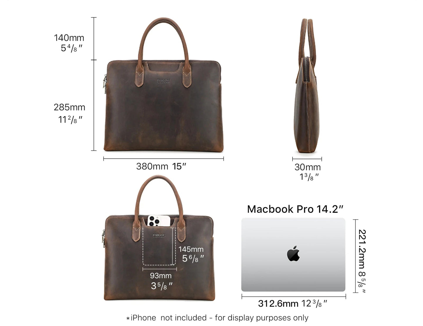 Sacoche en cuir pour PC 13-14 pouces Magnus