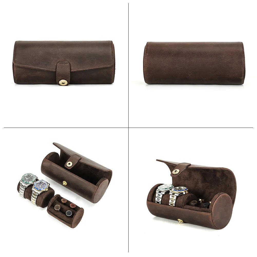 Étui en cuir pour montres, bagues et boutons de manchette personnalisable