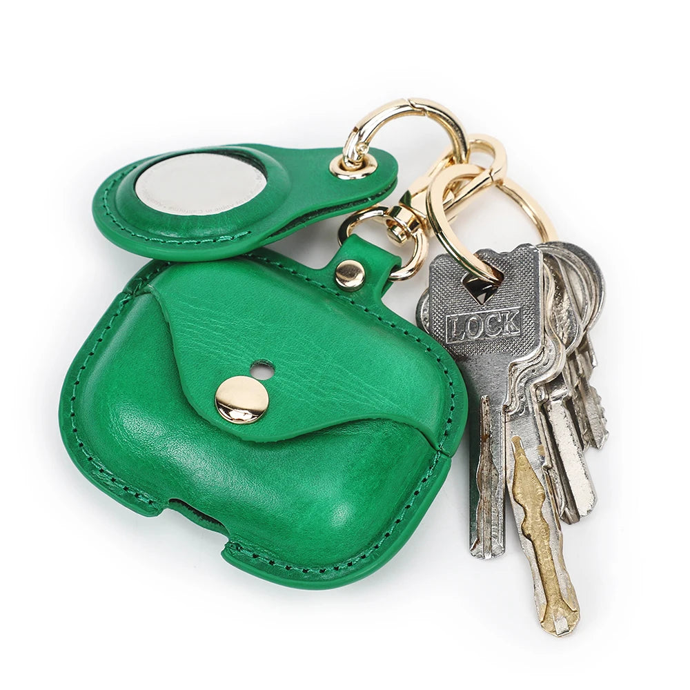 Étui en Cuir Rétro pour AirPods Pro et Couverture Airtag