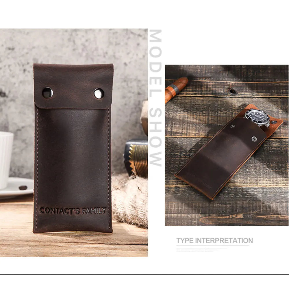Pochette de montre en cuir personnalisable et portable