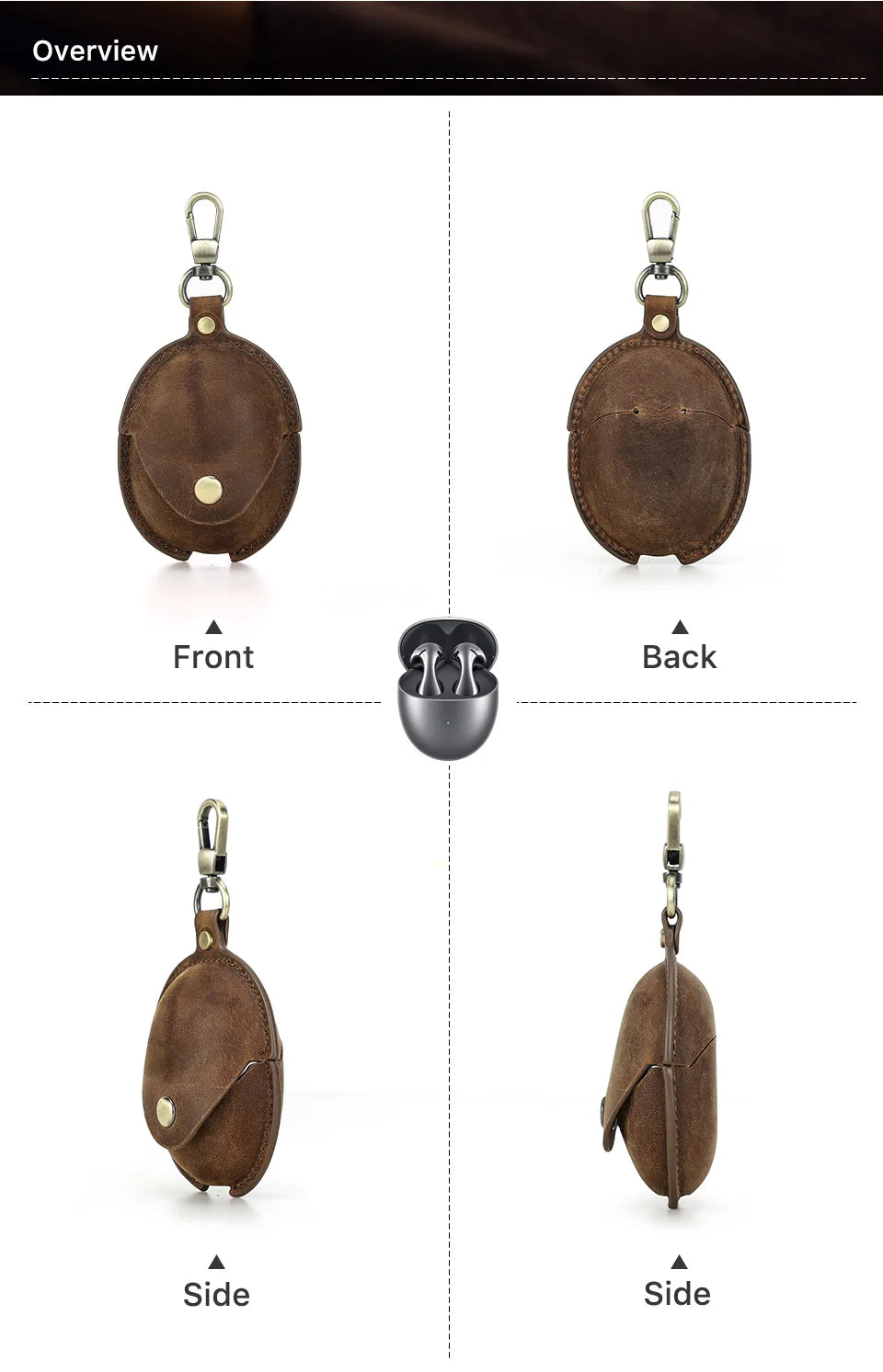 Étui en cuir pour Huawei FreeBuds 5 personnalisable Vintage Heritage