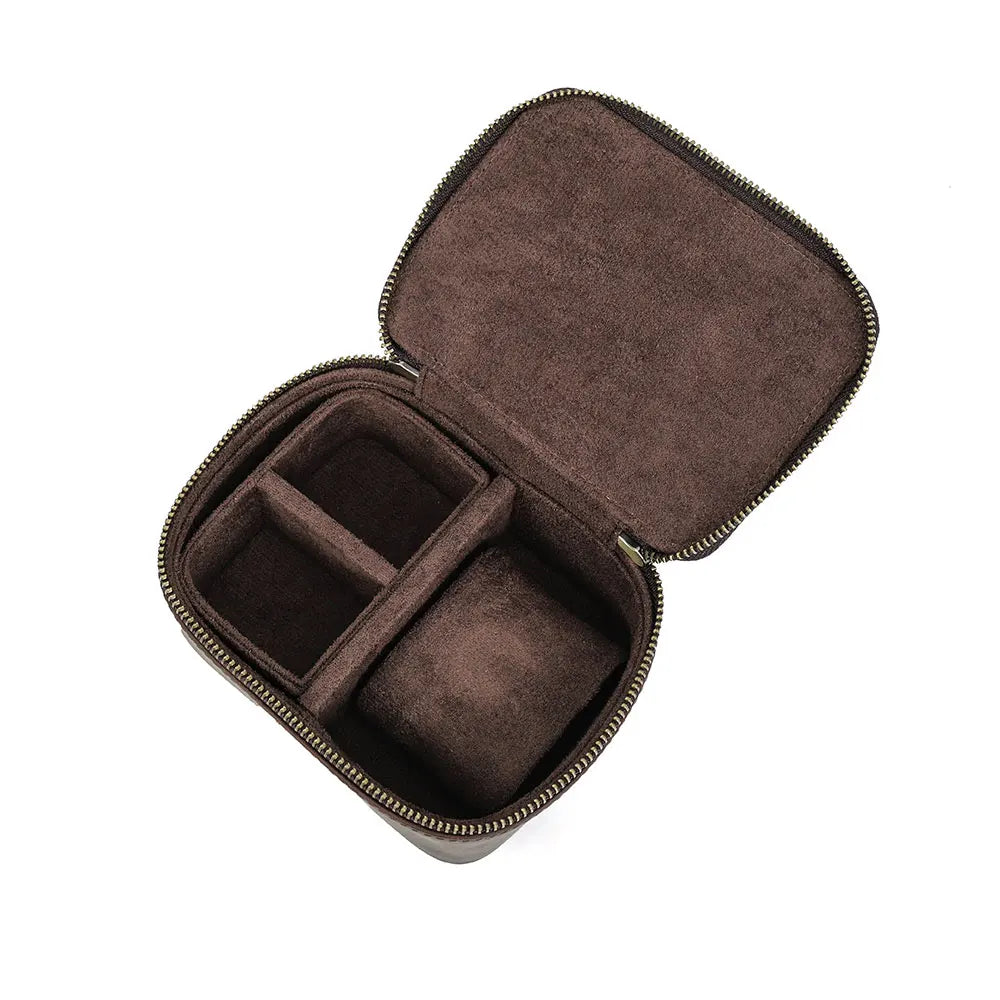 Boîte de rangement en cuir pour montre et bijoux personnalisable
