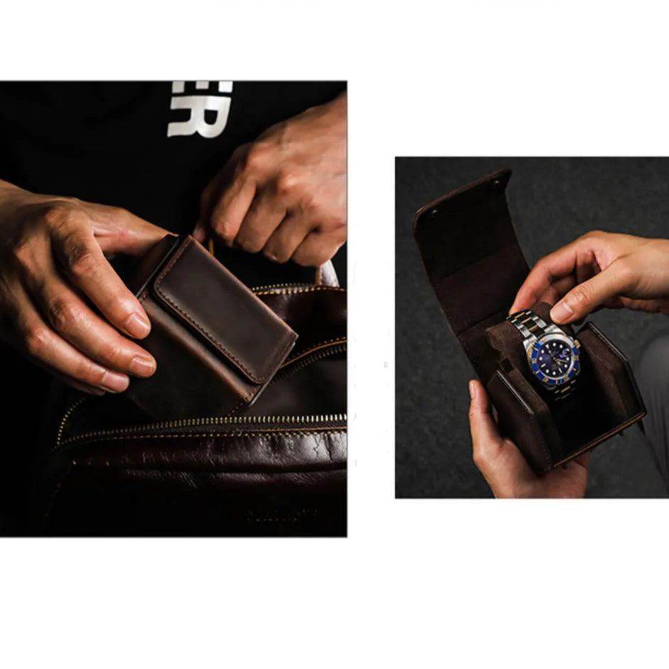 Boîte de rangement en cuir pour montre unique image2