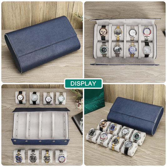 Boîte de voyage en cuir 8 emplacements pour montres