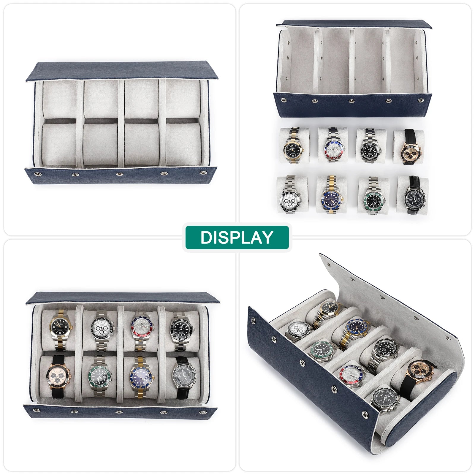Boîte de voyage en cuir 8 emplacements pour montres 2