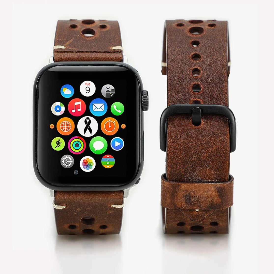 Bracelet en cuir personnalisable pour Apple Watch – Style authentique et élégant