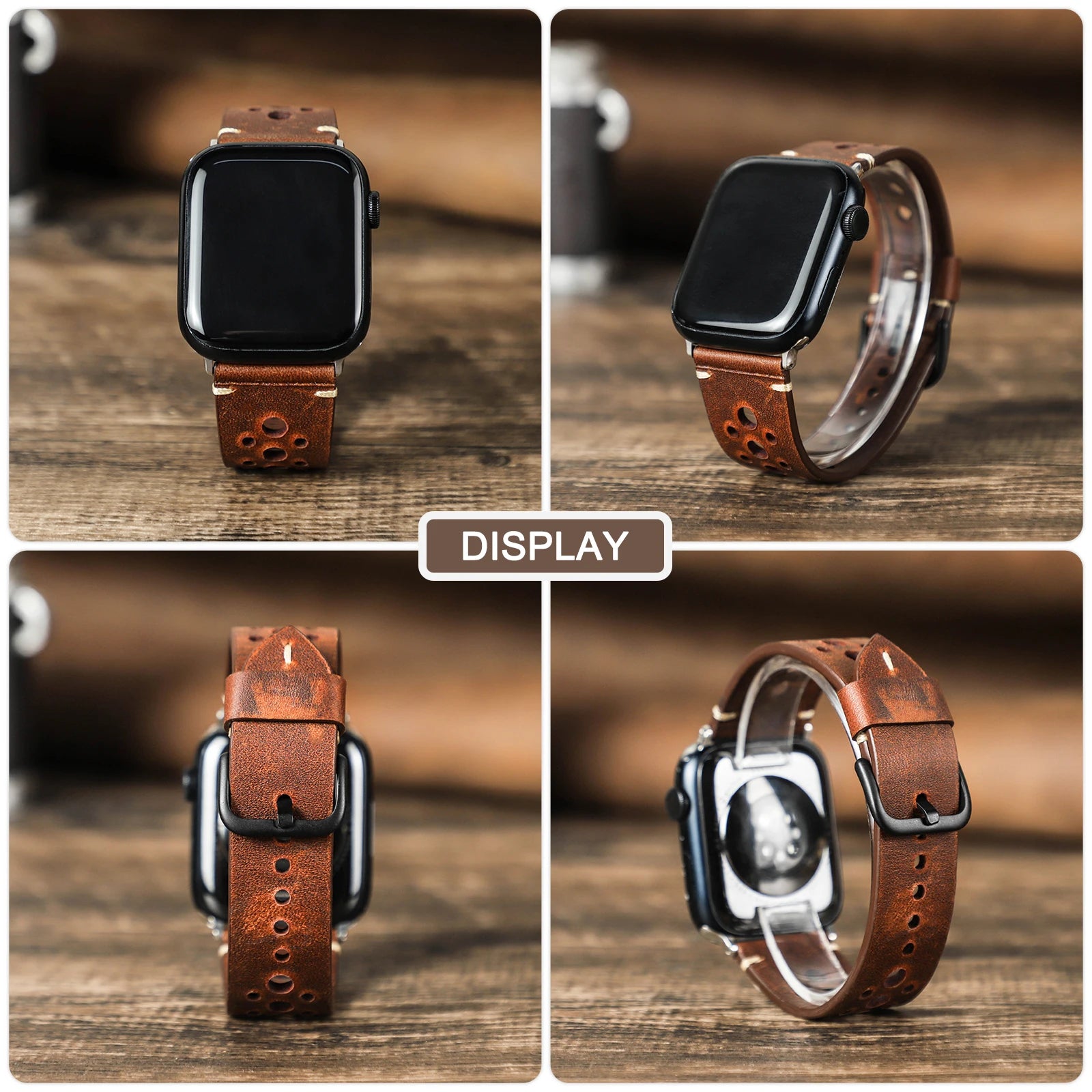 Bracelet en cuir pour Apple Watch – Style authentique et élégant