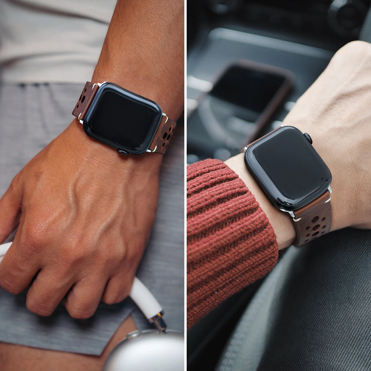 Bracelet en cuir pour Apple Watch – Style authentique et élégant img3