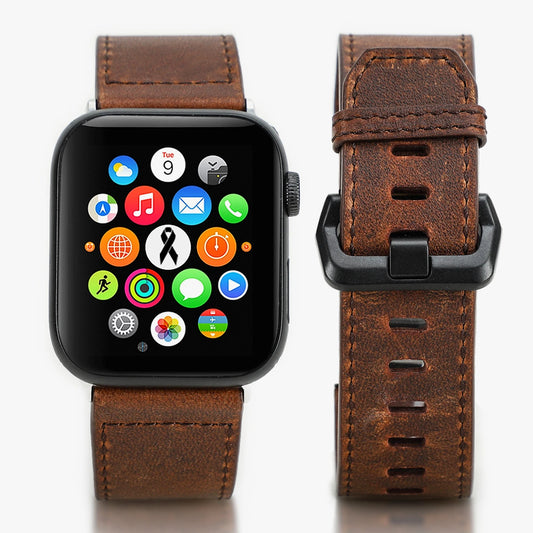 Bracelet en cuir pour Apple Watch – Style vintage