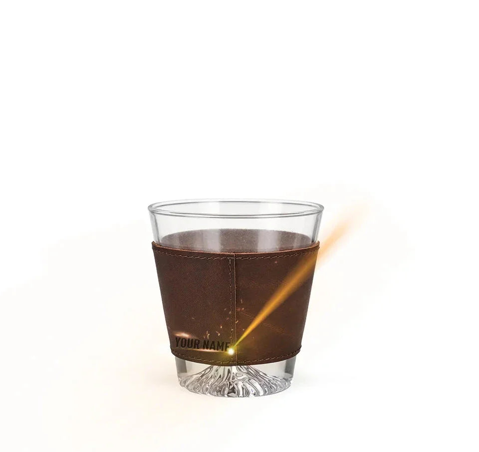 Contour de Verre à Whisky en Cuir marron15