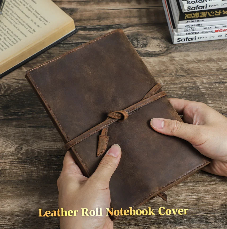 Housse pour cahier en Cuir avec pochette