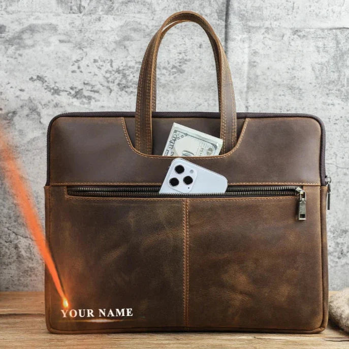 Housse pour ordinateur portable en cuir – MacBook Air/Pro 13 à 16 pouces