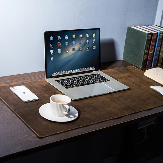 Tapis de bureau en cuir – Protège-table élégant pour clavier et souris