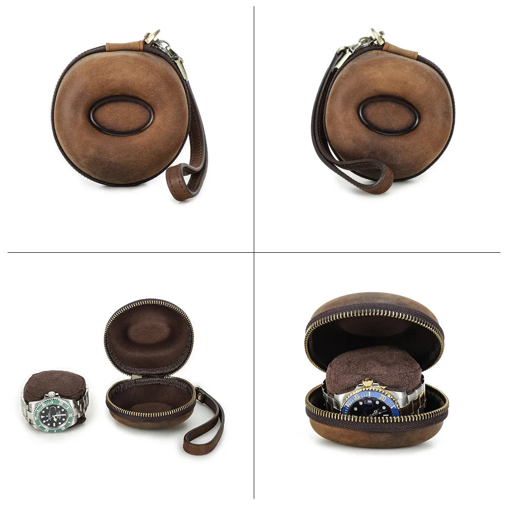 Étui de voyage en cuir – Rangement montre unique
