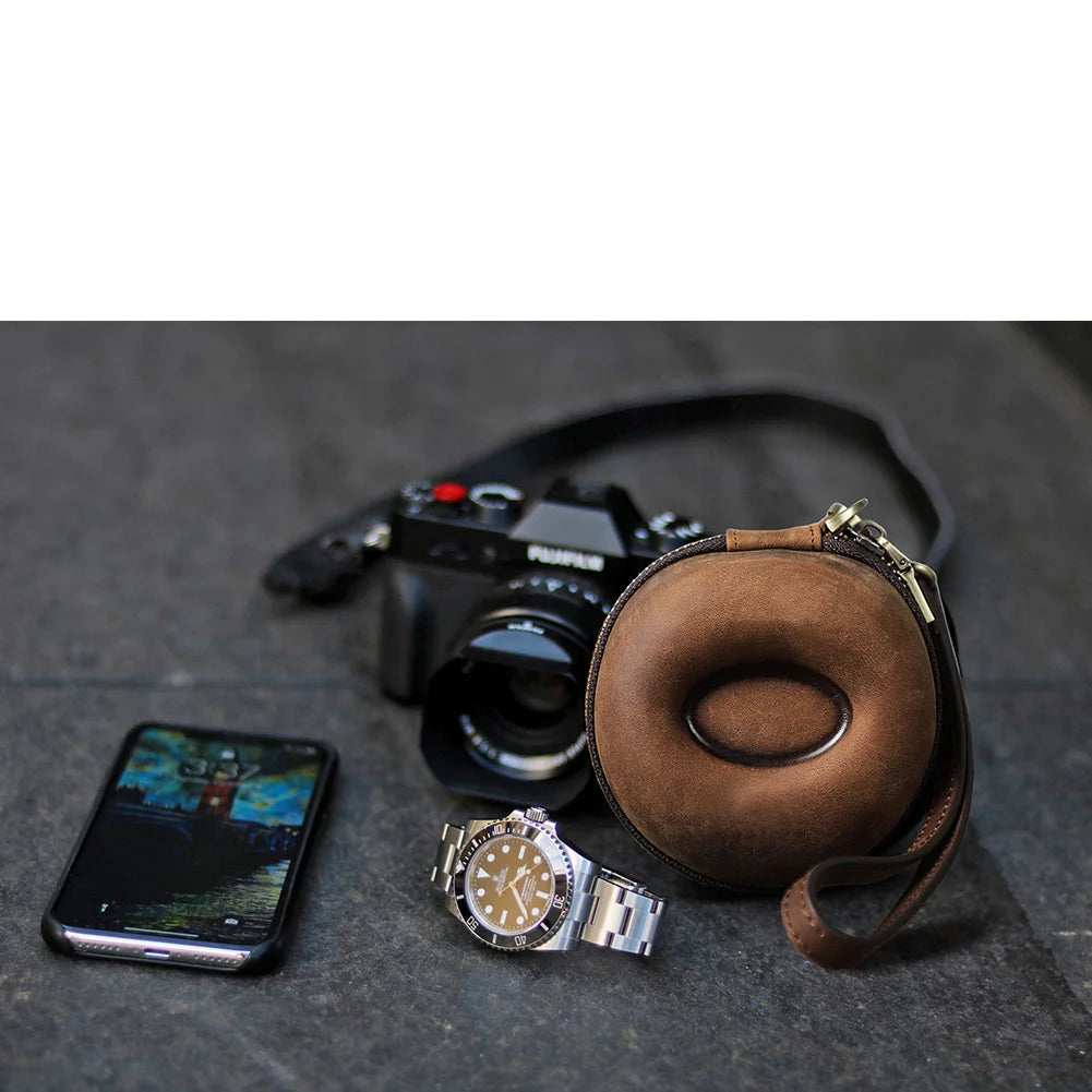 Étui de voyage en cuir – Rangement montre unique avec fermeture éclair