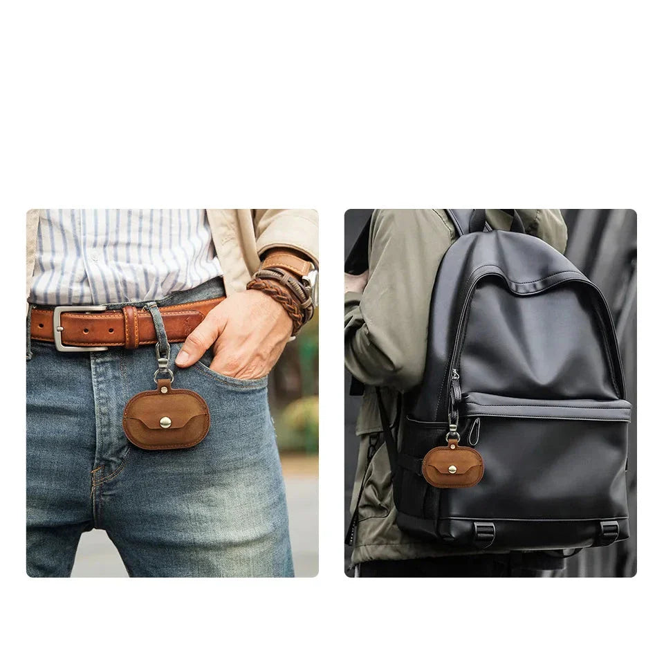 Étui en Cuir pour Écouteurs Sony Ambie marron2