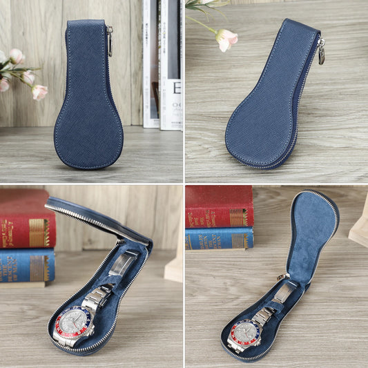 Étui à montre en cuir – Pochette de voyage avec fermeture éclair