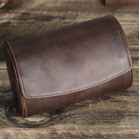 Étui à montres en cuir personnalisable – 2 emplacements pour rangement 